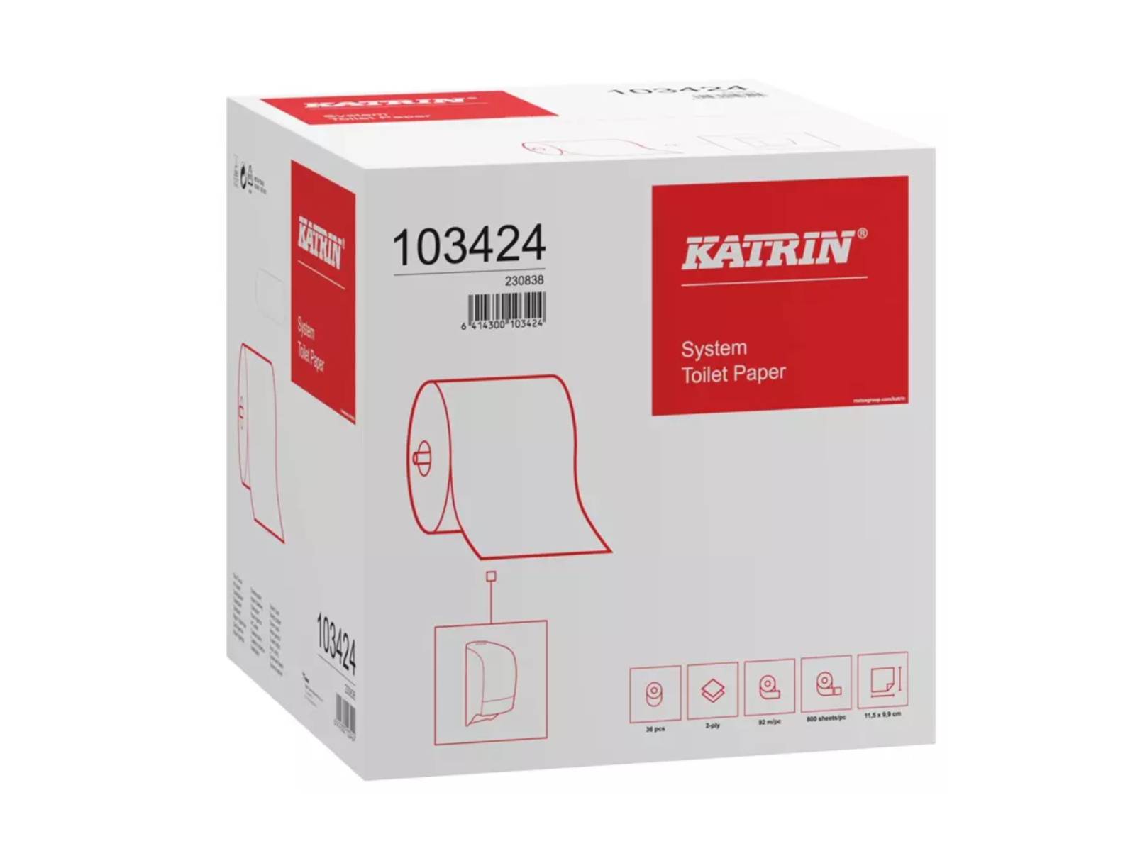 Papier toaletowy Katrin System 103424 Classic x36 92m, 2-warstwowy